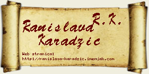 Ranislava Karadžić vizit kartica